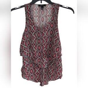 BCX Y2K Womens Top Blouse Red Black White Size Medium